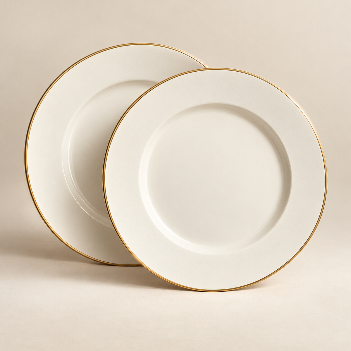 Wide-Rim Ivory Charger Plates – Set of 2