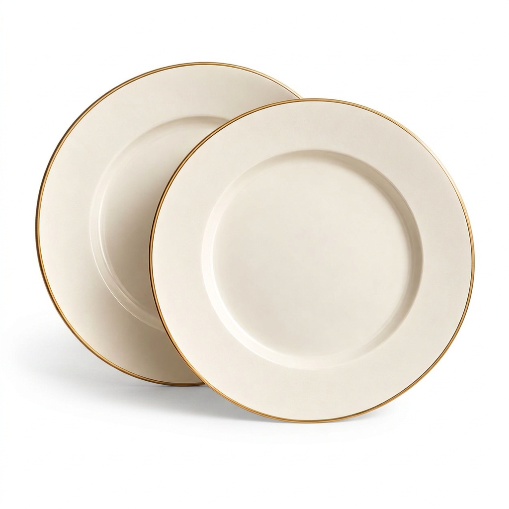 Wide-Rim Ivory Charger Plates – Set of 2