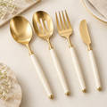 Gold & Ivory Serving Utensils – 4-Piece Set